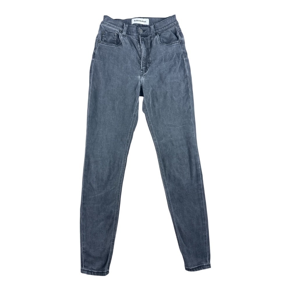 Reformation Selma High & Skinny Jeans Fraser Grey Wash Size 26 Sustainable